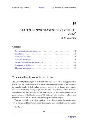 STATES in NORTH-WESTERN CENTRAL ASIA the Transition To