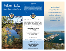 Folsom Lake State Recreation Area Brochure