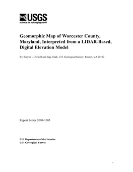 Worcester County LIDAR Map OFR 2008-1005