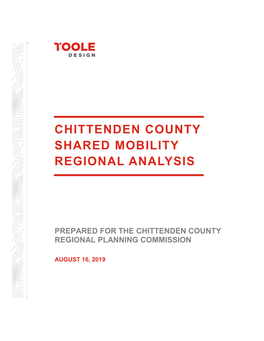 Chittenden County Shared Mobility Regional Analysis