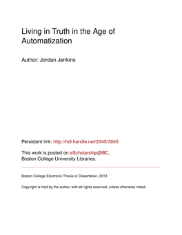 Living in Truth in the Age of Automatization