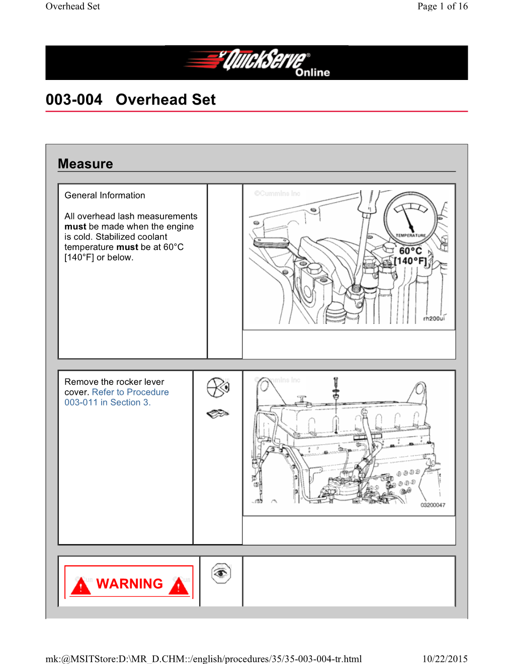 003-004 Overhead Set