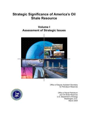 Strategic Significance of America's Oil Shale Resource