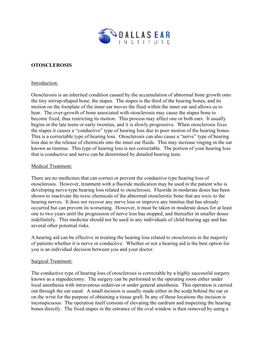 OTOSCLEROSIS Introduction
