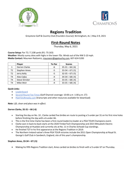 Regions Tradition Greystone Golf & Country Club (Founders Course)| Birmingham, AL | May 3-9, 2021