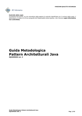 Guida Metodologica Pattern Architetturali Java SQC609006 Ver