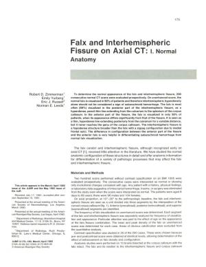 Falx and Interhemispheric Fissure on Axial CT: I