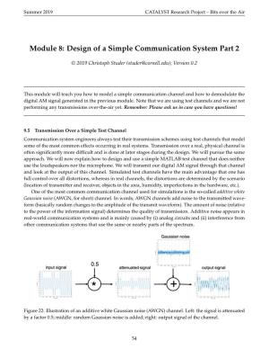 Module 8: Design of a Simple Communication System Part 2
