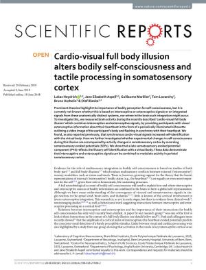 Cardio-Visual Full Body Illusion Alters Bodily Self-Consciousness And