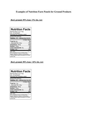 Nutrition Facts Format Examples