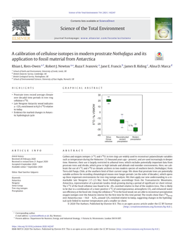 A Calibration of Cellulose Isotopes in Modern Prostrate Nothofagus and Its Application to Fossil Material from Antarctica