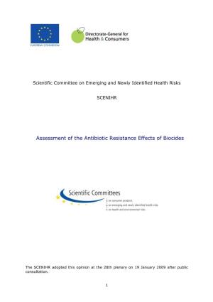 Assessment of the Antibiotic Resistance Effects of Biocides