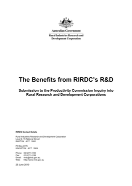 The Benefits from RIRDC's R&D