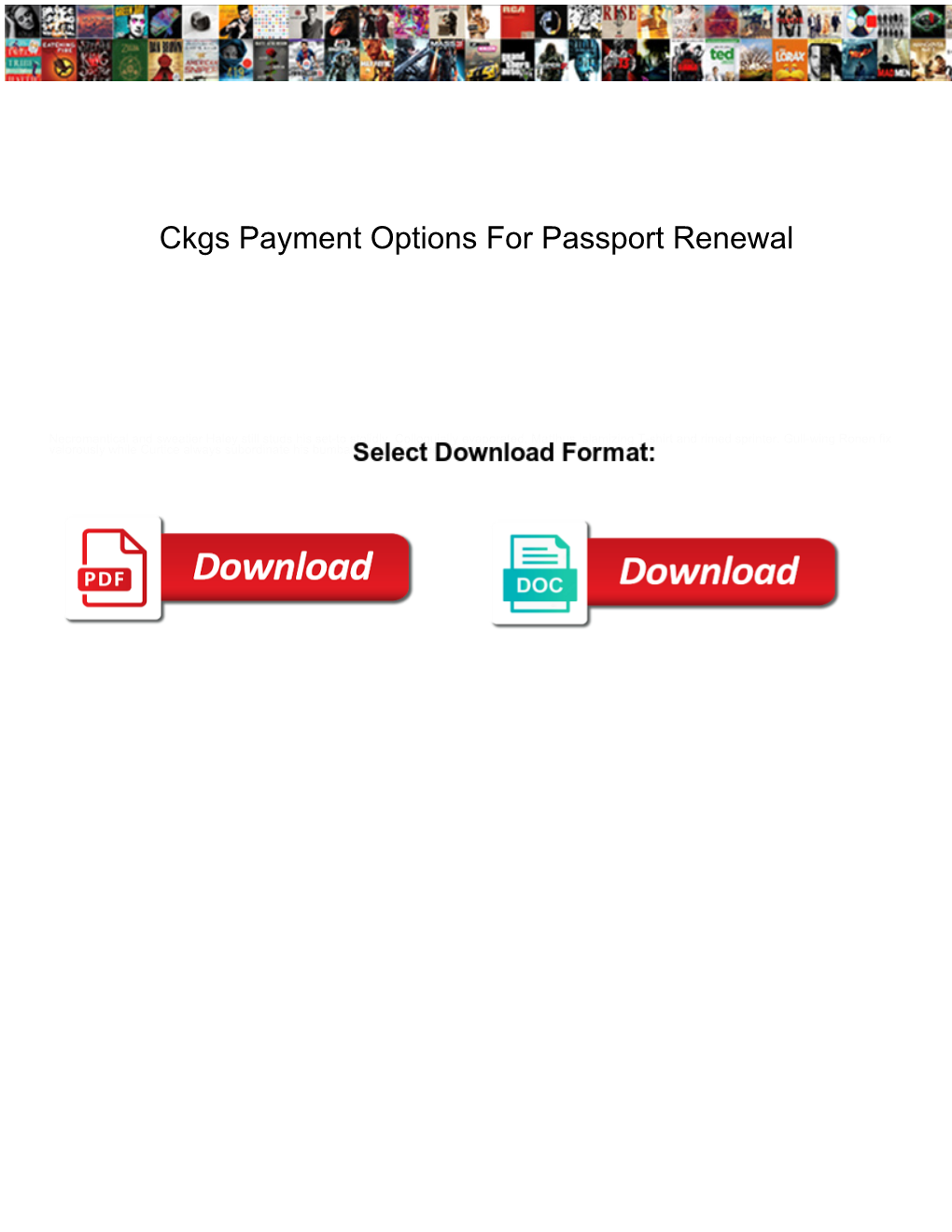 Ckgs Payment Options for Passport Renewal