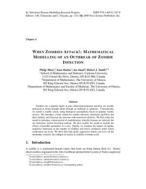 When Zombies Attack! Mathematical Modeling of an Outbreak Of