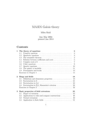 MA3D5 Galois Theory