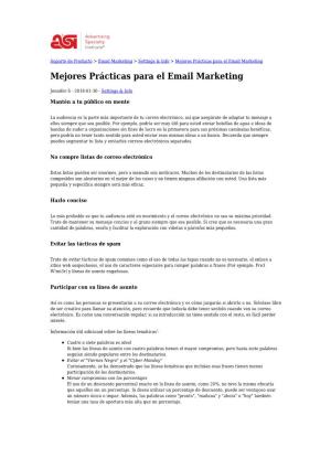 Mejores Prácticas Para El Email Marketing Mejores Prácticas Para El Email Marketing