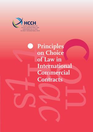 T Principles on Choice of Law in International Commercial Contracts