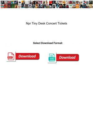 Npr Tiny Desk Concert Tickets