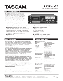 112Rmkii Technical Documentation