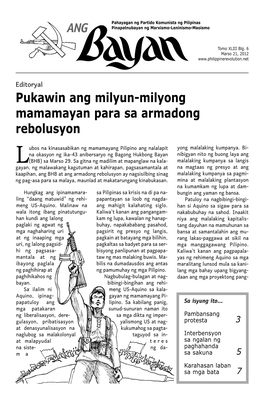 ANG Pukawin Ang Milyun-Milyong Mamamayan Para Sa Armadong