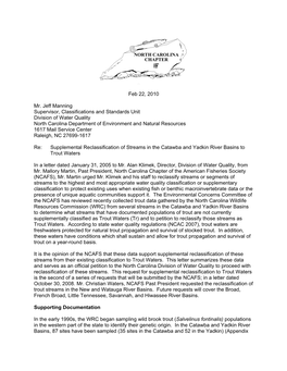 Feb 22, 2010 Mr. Jeff Manning Supervisor, Classifications And