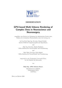 GPU-Based Multi-Volume Rendering of Complex Data in Neuroscience and Neurosurgery
