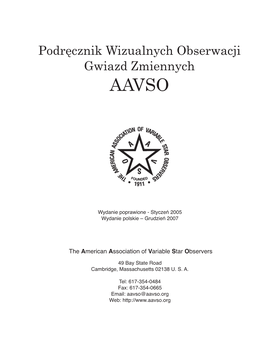 Podręcznik Wizualnych Obserwacji Gwiazd Zmiennych AAVSO