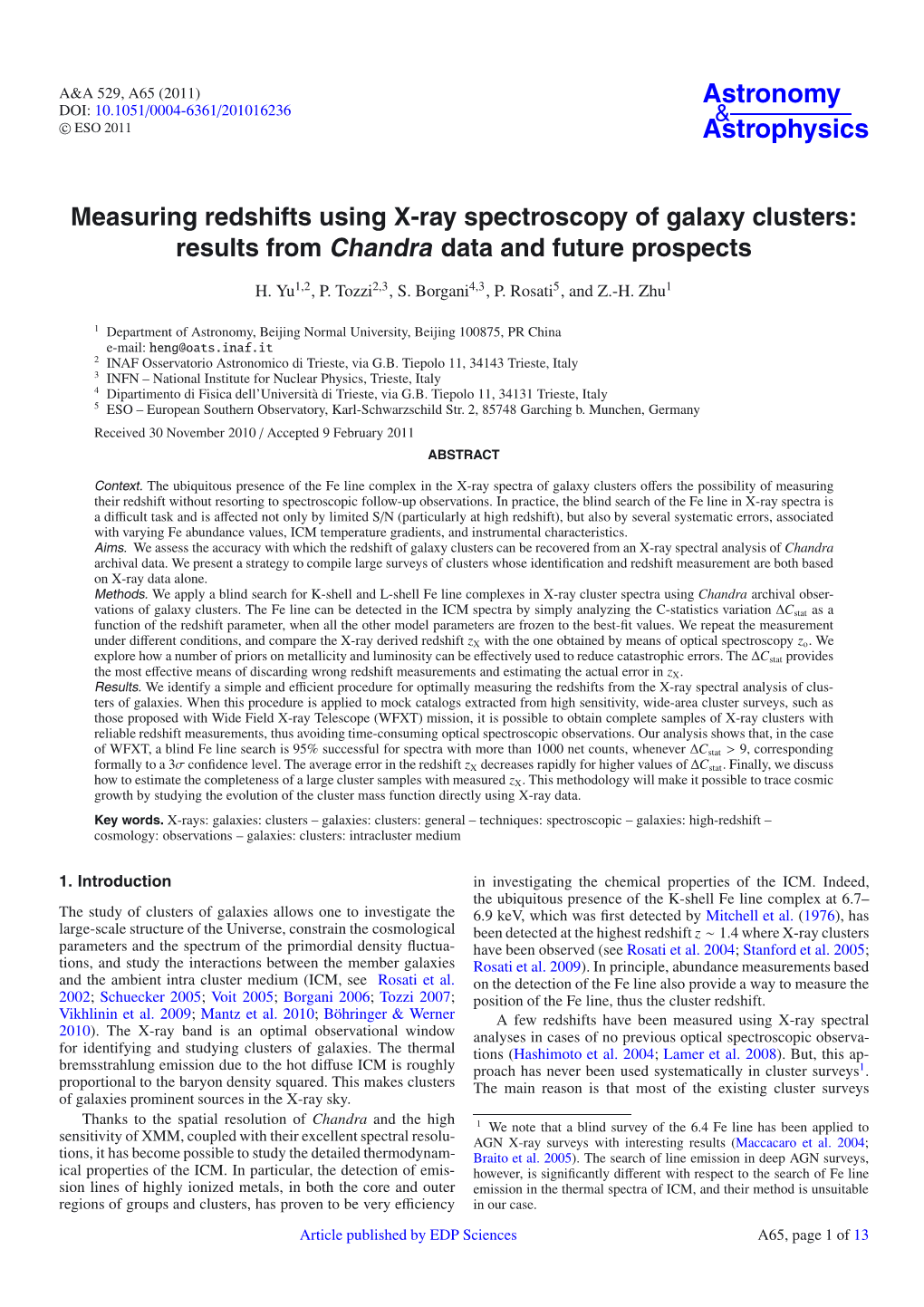 Measuring Redshifts Using X-Ray Spectroscopy of Galaxy Clusters: Results from Chandra Data and Future Prospects