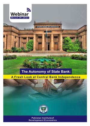 The Autonomy of State Bank: a Fresh Look at Central Bank Independence