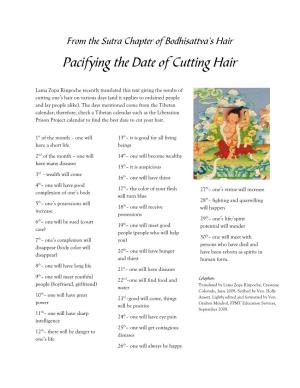 Pacifying the Date of Cutting Hair