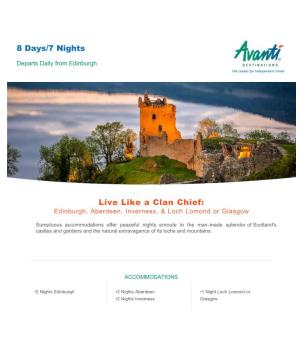 Live Like a Clan Chief: Edinburgh, Aberdeen, Inverness, & Loch