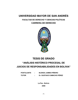 Universidad Mayor De San Andrés Tesis De Grado