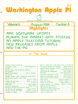 Washington Apple Pi Journal, August 1984