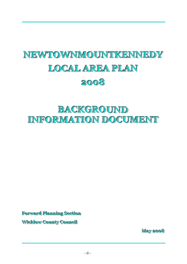 Newtownmountkennedy Local Area Plan 2008 Background Information