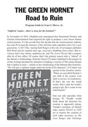 THE GREEN HORNET Road to Ruin