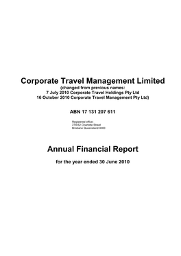 Corporate Travel Management Limited Annual Financial Report