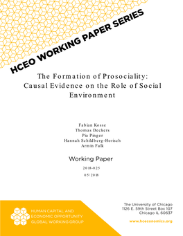 The Formation of Prosociality: Causal Evidence on the Role of Social Environment