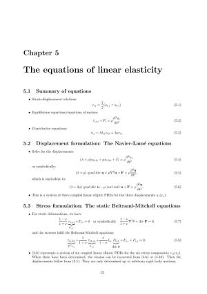 The Equations of Linear Elasticity