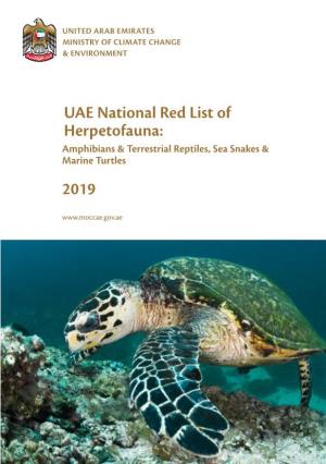 UAE National Red List of Herpetofauna: 2019