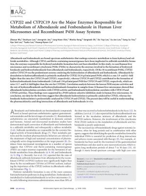 CYP2J2 and CYP2C19 Are the Major Enzymes Responsible for Metabolism of Albendazole and Fenbendazole in Human Liver Microsomes and Recombinant P450 Assay Systems