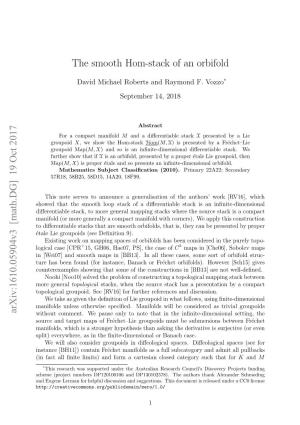 The Smooth Hom-Stack of an Orbifold Arxiv:1610.05904V3 [Math.DG]