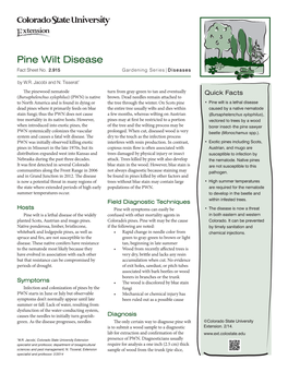 Pine Wilt Disease Fact Sheet No