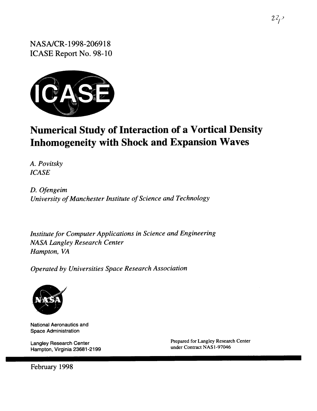 Numerical Study of Interaction of a Vortical Density Inhomogeneity with Shock and Expansion Waves