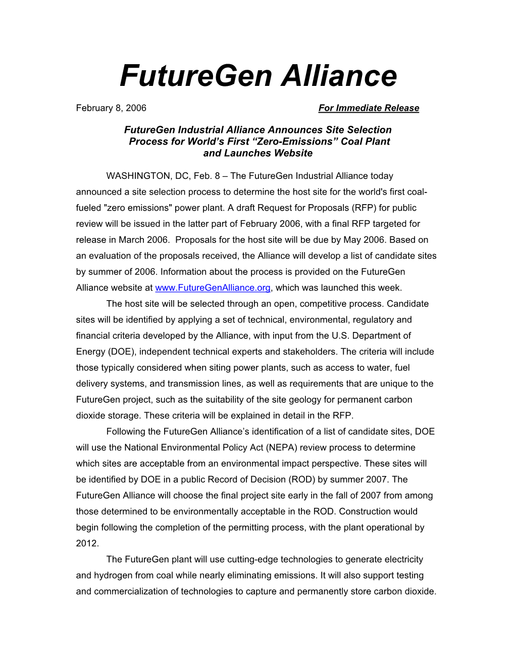 Futuregen Alliance