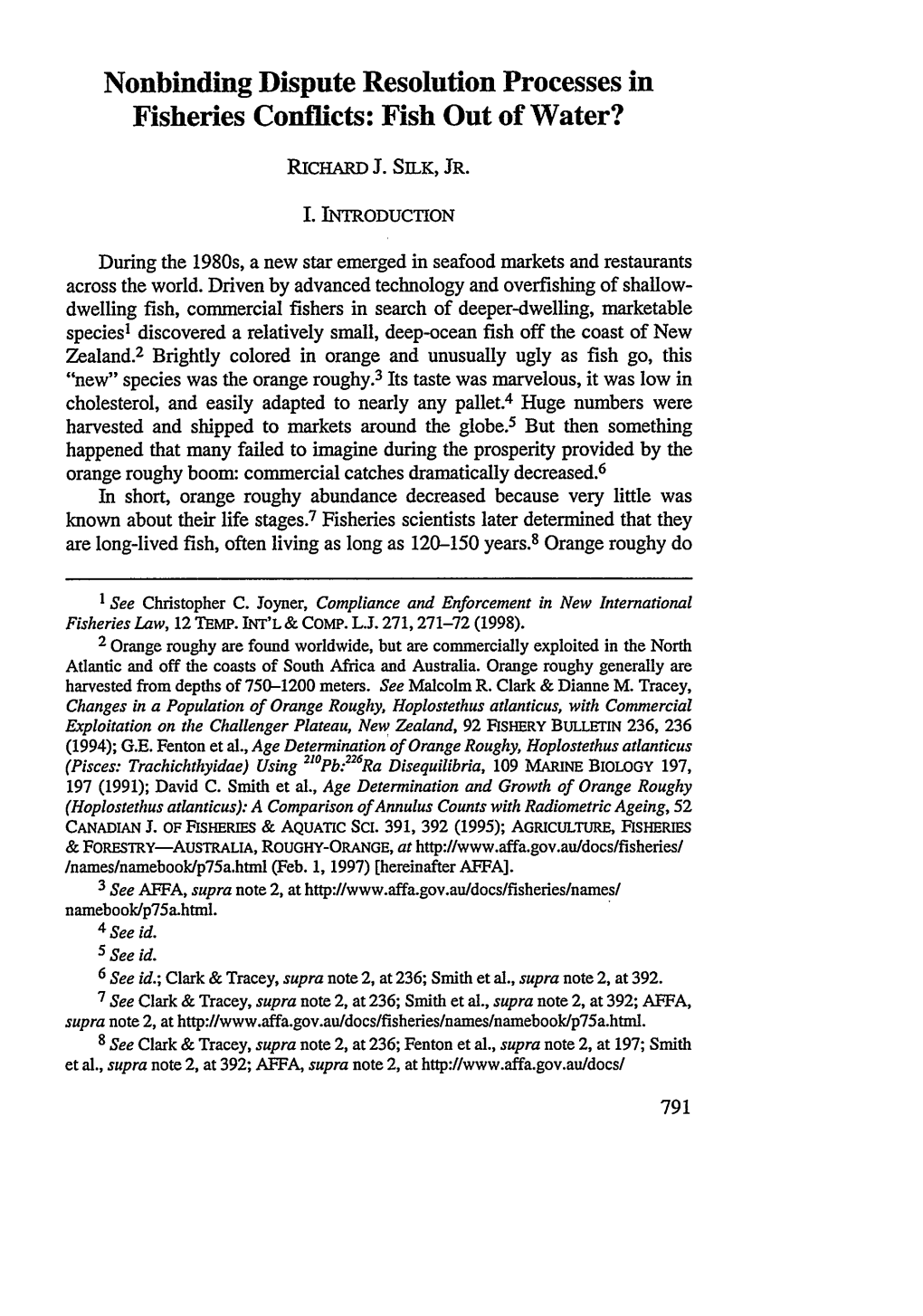 Nonbinding Dispute Resolution Processes in Fisheries Conflicts: Fish out of Water?