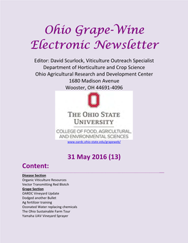 Ohio Grape-Wine Electronic Newsletter