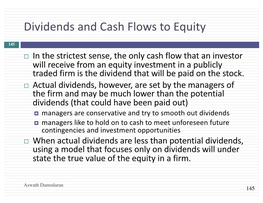 Dividends and Cash Flows to Equity