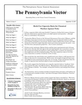 The Pennsylvania Vector Control Association the Pennsylvania Vector