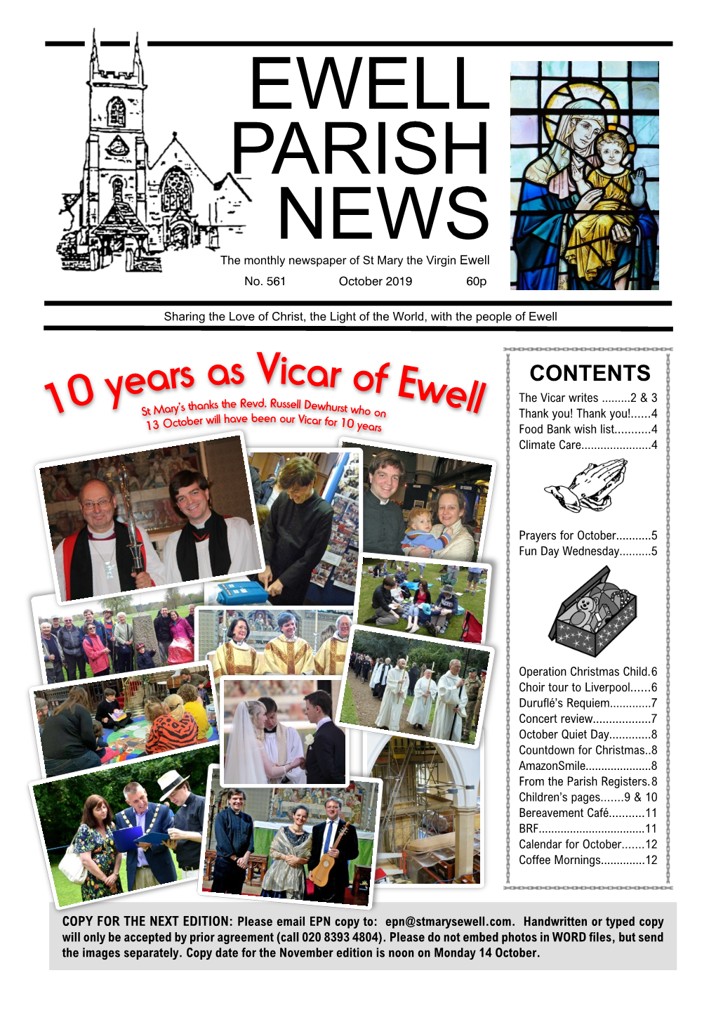 EWELL PARISH NEWS the Monthly Newspaper of St Mary the Virgin Ewell No